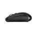 A straight side profile of the black Rapoo M590 Silent Multi-mode Wireless Mouse, highlighting the ergonomic shape and side buttons.