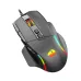 Top-down perspective view showing illuminated logo and buttons of Redragon M925 RGB Gaming Mouse.