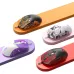 Font view Red, Pink, Purple and Orange T-WOLF G550 wired RGB gaming mouse featuring a custom Kuromi anime sticker print design and side navigation buttons.