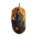 Font view Orange T-WOLF G550 wired RGB gaming mouse featuring a custom Kuromi anime sticker print design and side navigation buttons.