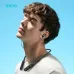 Lifestyle side profile view of BWOO BO-BW900 Wireless Neckband worn around neck with earbuds in use against solid background