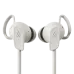 The white Edifier W280NB Pro neckband earbuds with black ear hooks and a textured surface design.