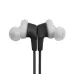 Close-up view of black JBL Endurance Run 3 Wireless earbuds with white ear tips