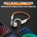 Multi-device setup view of Onikuma T37 Air Conduction Wireless Neckband highlighting connection to smartphone and tablet with wireless pairing