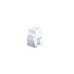Close-up, angled view of a white plastic Cote CM-RJ45-2106 modular jack with metal contacts inside.
