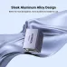 Side view of the UGREEN NW261 RJ45 Connector highlighting aluminum alloy design and text on heat dissipation benefits.