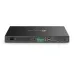 Rear panel of TP-Link VIGI NVR4016H NVR showing power input, alarm terminals, VGA, HDMI, USB, audio, and LAN ports.
