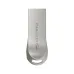 Front view of TEAM C222 32GB Pen Drive with silver metallic body and TEAMGROUP branding vertically printed.