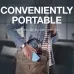 Lifestyle view of the Seagate One Touch 5TB Portable HDD being placed in a leather bag, highlighting its compact design.
