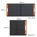 Dimensional top and front view diagrams of the Jackery SolarSaga 100W Portable Folding Solar Panel with measurements.