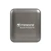 Top-down view of the Transcend ESD420C Magnetic Portable SSD in Iron gray, displaying its minimalist design and logo placement.