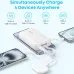 Anker power bank charging multiple devices with built-in cables, Type-C and USB-A ports supporting 4-device charging.