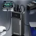 Lifestyle view of Awei PA-103 30000mAh 22.5W power bank charging multiple devices with built-in cables.