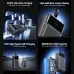 Promotional view of Awei PA-103 30000mAh 22.5W power bank highlighting LED display and fast charging features.