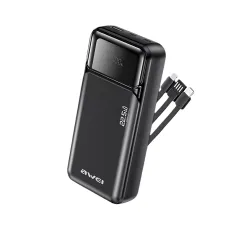 Awei PA-93 20000mah 22.5W Fast Charging Power Bank with Built‑in Cable
