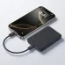 Enerfill FM11 wireless power bank charging a smartphone via cable with magnetic charging support.