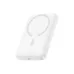 Enerfill FM11 wireless power bank in white with magnetic charging design and LED battery indicators.