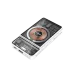 Exploded view of the white BWOO BO-P49 magnetic power bank showing the wireless charging coil and a digital battery display.