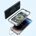 An exploded-view graphic of the BWOO BO-P49 magnetic power bank, highlighting its internal transparent design and wireless charging coil.