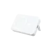 White BWOO BO-P59 magnetic power bank with a luminous wireless charging circle and an extended kickstand, on a black background.
