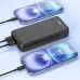 The BWOO BO-P71 power bank charging two smartphones simultaneously, with the phones displaying 