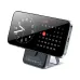 Angled view of BWOO BO-P83 10000mAh 22.5W Magnetic Power Bank With Stand holding phone in landscape mode on desk