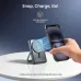 Close-up view of BWOO BO-P83 10000mAh 22.5W Magnetic Power Bank With Stand magnetically attaching and charging smartphone
