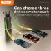 Lifestyle view of BYZ W263 22.5W 30000mAh fast charging power bank charging three devices simultaneously.