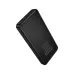 Angled back view of black Hoco J154 10000mAh Power Bank showing technical specifications and safety certification logos.