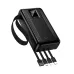 Top angled view of Hoco J173 Power Bank featuring the 80% digital battery indicator, carrying strap, and ribbed surface texture.