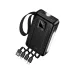 Angled view of black Hoco J173 20000mAh Power Bank with digital display, strap, and four extended integrated cables (USB, Micro, Lightning, Type-C).