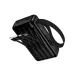 Bottom-up angled view of Hoco J173 Power Bank showing the four built-in cables, port array, and safety compliance text on the side.