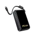 Hoco Q54 Shine 20000mAh Power Bank front view featuring Metal Gray finish, gold PD 45W branding, and built-in braided Type-C cable.