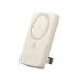 Oraimo MagPower 15 wireless power bank in gold color with foldable plug and lightning icon on circular charging pad