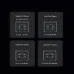 Technical diagrams showing single-port, dual-port, triple-port, and quad-port output wattage specs for the power bank.