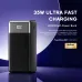 The black PowerNova Q41 power bank with a 100% LED display, highlighting 35W ultra-fast charging and 40000mAh capacity.