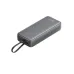 Angled top view displaying front panel and ports of QCY Pulse PB20D 20000mAh 22.5W Power Bank with Built-in Cables.