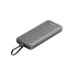 Rear view showing stored integrated charging cables on QCY Pulse PB10H 10000mAh 22.5W Power Bank with Built-in Cables.