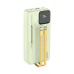Tecno  TPB-P204 20000mah 22.5W Power Bank angled view with green casing and attached yellow cables