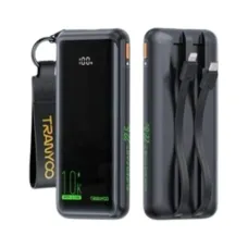 Tranyoo TK16 10000mAh 22.5W Fast Charging Power Bank With Built-in Cables