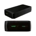 HG11795A compact black power bank with USB-C, USB output, LED indicators, and power button