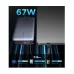 Overhead view of the UGREEN PB550 20000mAh 67W Fast Charging Power Bank #55996B illustrating its 67W fast‑charging output and dual‑device setup.