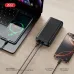 XO PB309 22.5W 20000mAh Power Bank, in-use view charging multiple devices simultaneously with connected cables and fast charging display
