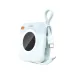 XO PR258 22.5W 10000mAh Power Bank, angled view in blue finish showing built-in cable and carrying strap