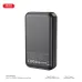 XO PR272 22.5W 10000mAh Power Bank, angled view in black finish highlighting compact body and digital display