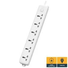Deli CT705ES 3 Pin 6 Port 3 Meter Power Strip