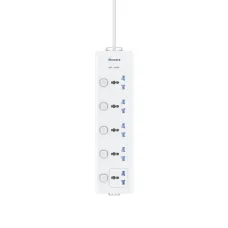Huntkey DMC502 3 Meter 5 Port 2 Pin Power Strip with Individual Switch