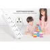 Safety view of Huntkey DMC502 Power Strip with child-protective shutter preventing accidental finger contact.
