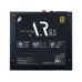 Side view of 1STPLAYER AR PS-650AR 650W PSU highlighting model label, 80 PLUS GOLD certification, and detailed output specs.
