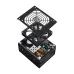 Exploded view of Cooler Master V SFX Gold 850 ATX 3.1 PSU showing fan, casing, and internal components.